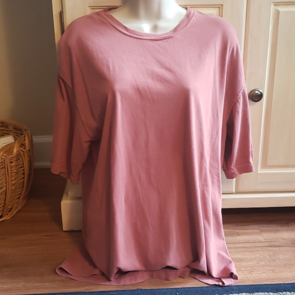 Sahalie Coral Colored Classic Crew Neck